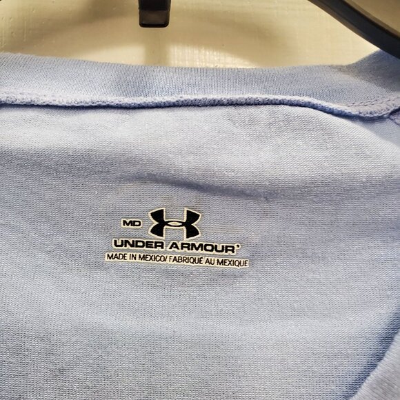 UnderArmour Under Armour‎ Women's Powder Blue Soft V-Neck Athletic Tee T-shirt M - Picture 3 of 4